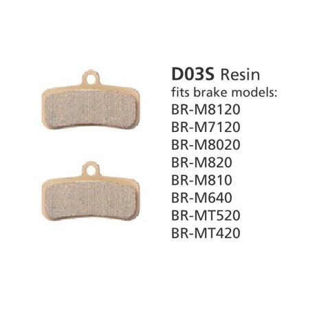 SHIMANO DISC BRAKE PADS D03S-RX RESIN