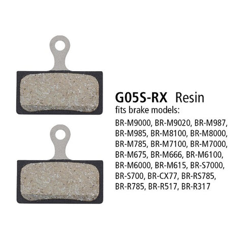 SHIMANO DISC BRAKE PADS G05S-RX RESIN